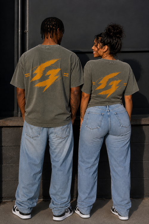 Grindaholic Worldwide League Tee — Moss/Orange