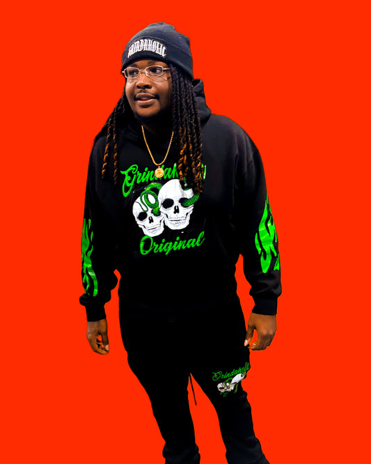 Black & Slime Green (Sweatsuit)