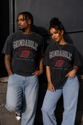 Grindaholic Worldwide League Tee – Acid Wash / Red / Burgundy