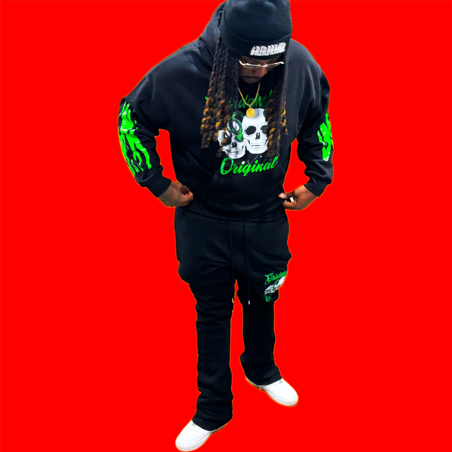 Black & Slime Green (Sweatsuit)