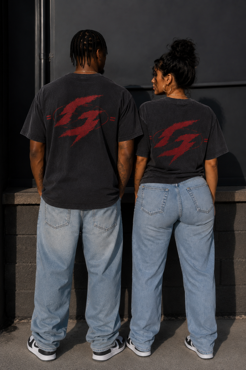Grindaholic Worldwide League Tee – Acid Wash / Red / Burgundy