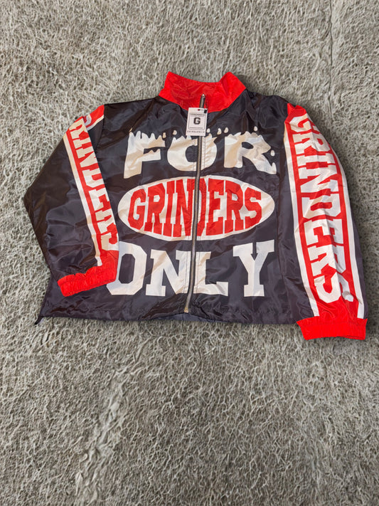 "For Grinders Only" Windbreaker Jacket - Black/Red Edition