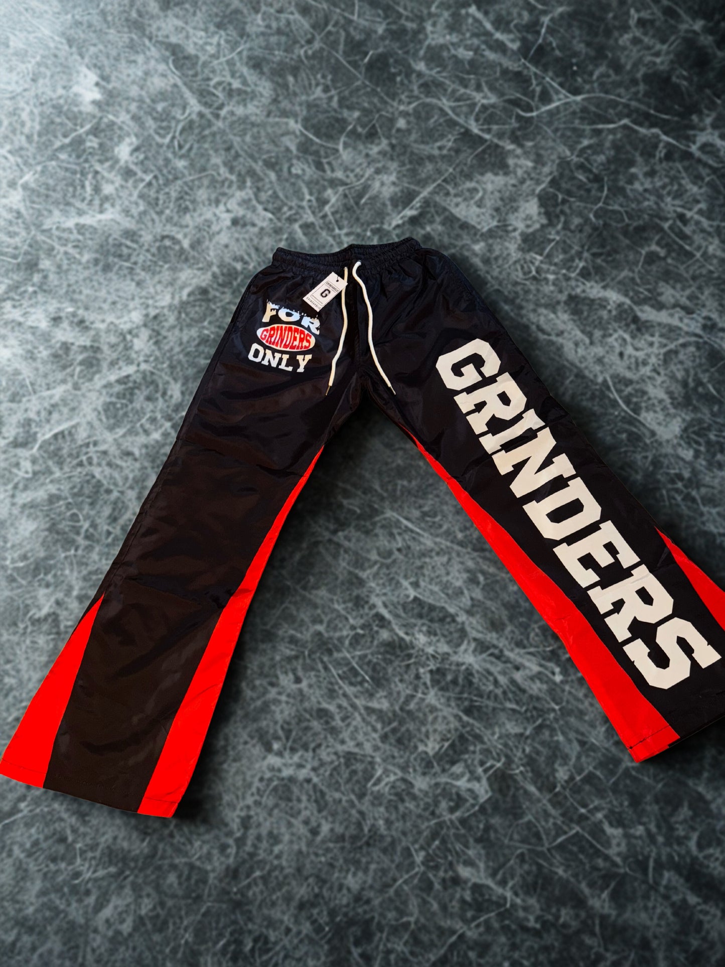 "For Grinders Only" Windbreaker pants - Black/Red Edition